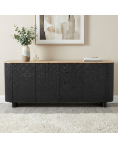 Dressoir met ronde hoeken van zwart hout