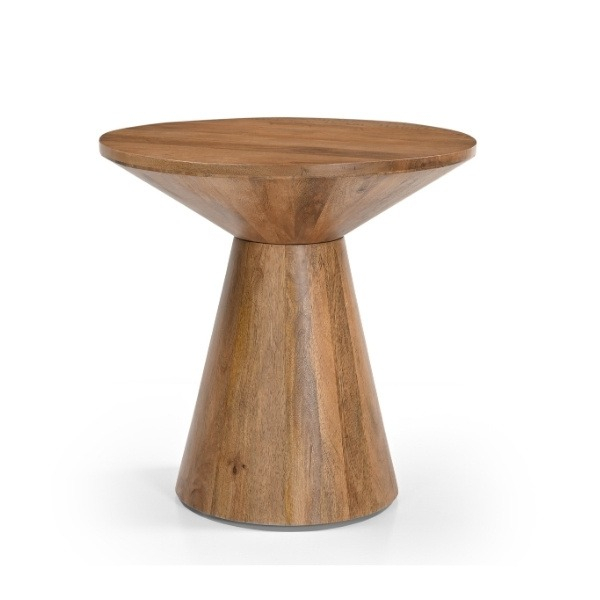 Houten bijzettafeltje rond 60 cm.