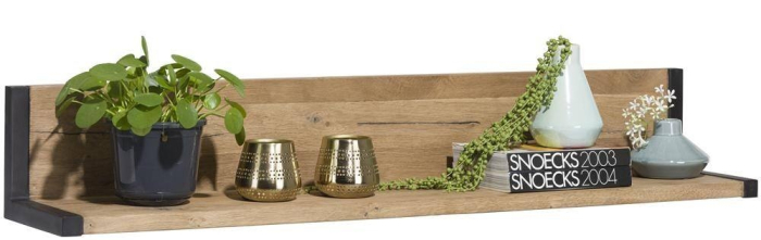 Wandplank eiken met zwart metaal. Happy at home wandplank brooklyn