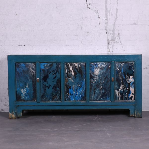 Chinees dressoir blauw.