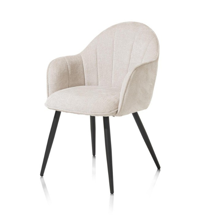 Armstoel Aron in stof kleur: cremé