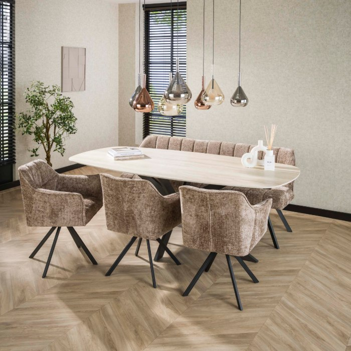 Deens ovale eettafel 215 cm Axel keramiek met spinpoot - sfeerfoto 1