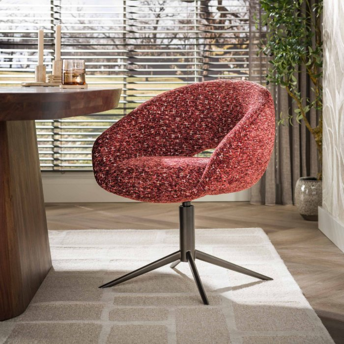 Draaibare kuipstoel voor de eetkamer Amel bordeaux - sfeerfoto 1