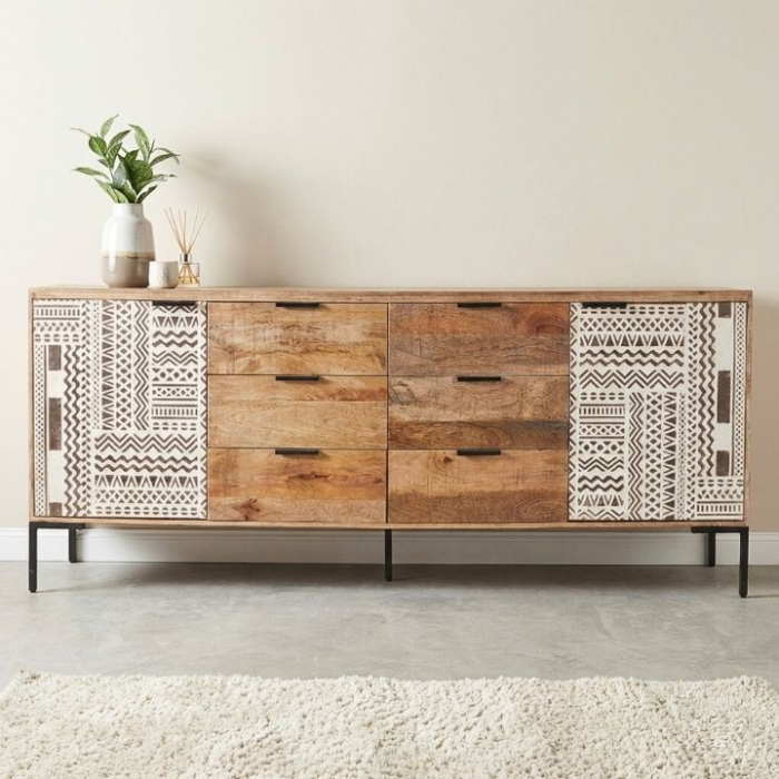 Dressoir 200 cm breed van mangohout.