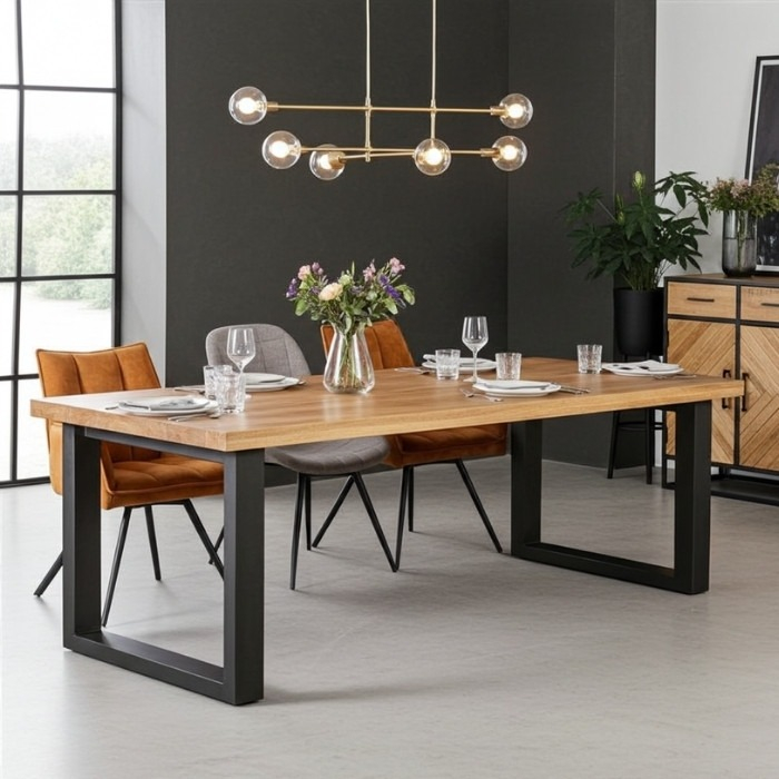 Mangohouten eettafel 260 cm.