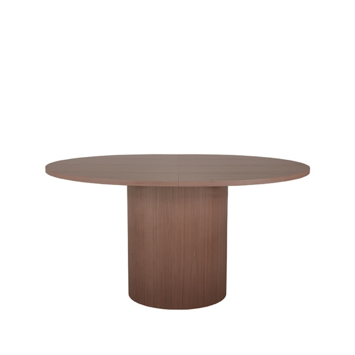 Eettafel ovaal Olivier in eikenlook walnoot, schuin van voren