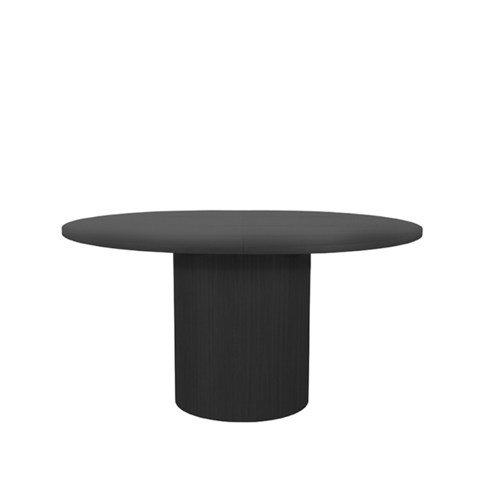 Eettafel ovaal Olivier 200 cm in eikenlook zwart, schuin van voren