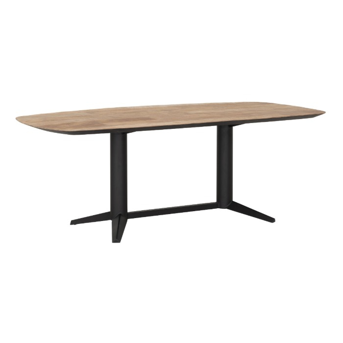 Eettafel van teakhout 210 cm.
