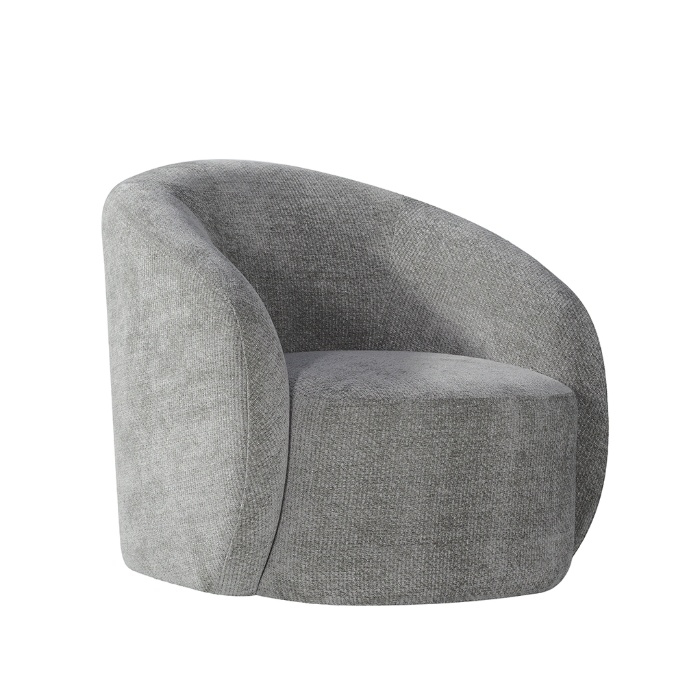 Fauteuil met armleuning Annelot in grijs, schuin van voren