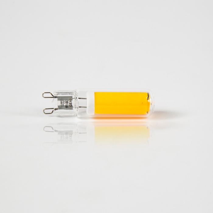 G9 LED lamp dimbaar 3000K helder glas - vooraanzicht