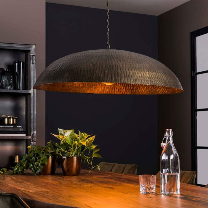 Grote hanglamp 90 cm Jelo antiek brons - sfeerfoto 1