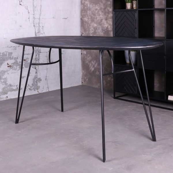 Hoge bartafel 220 cm ovaal zwart