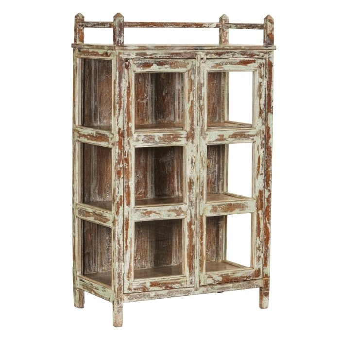 Vitrinekastje hout uit India.