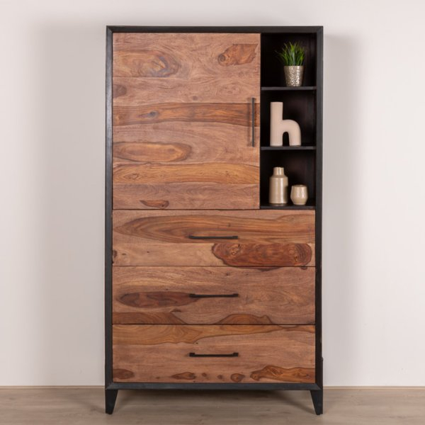 Wandkast hout 100 cm breed.