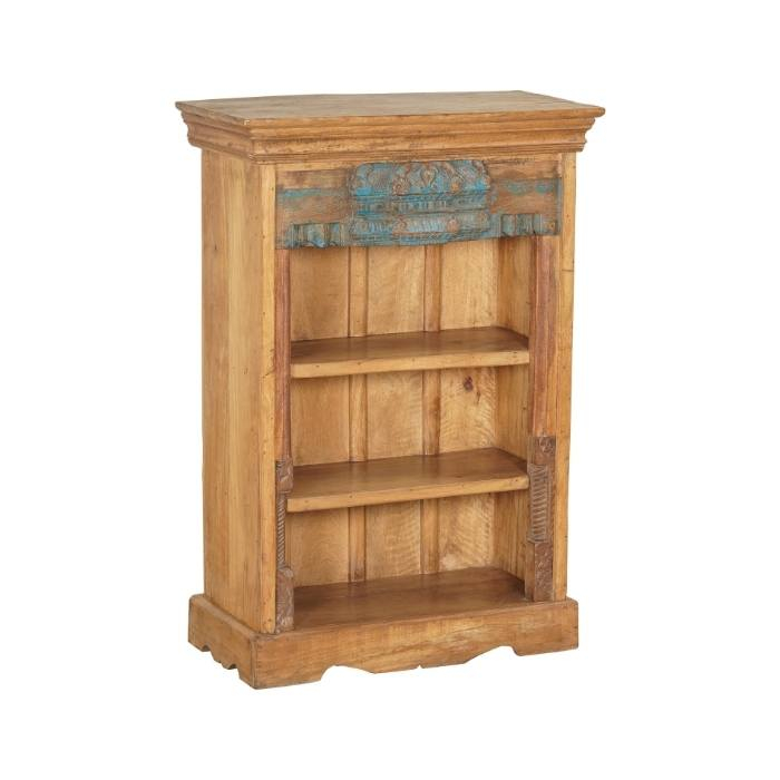 Kleine Indiase boekenkast met houtsnijwerk