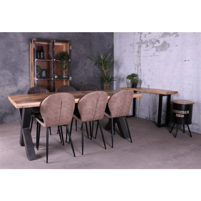 Eettafel-mangohout met x poten