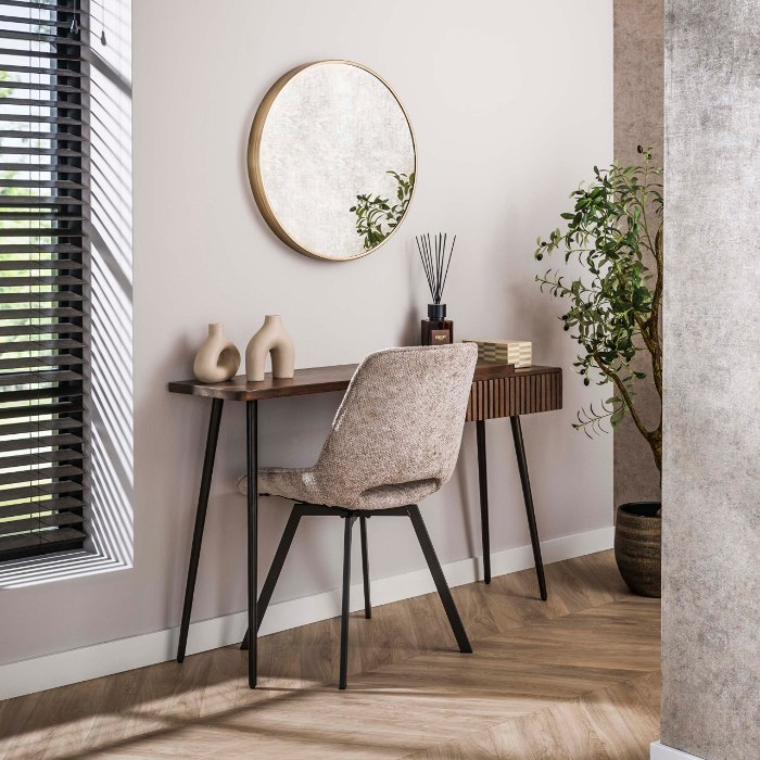 Kaptafel met lade 120 cm Leon bruin acaciahout - sfeerfoto 1