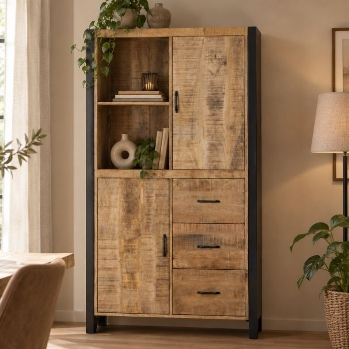 Wandkast mangohout 100 cm