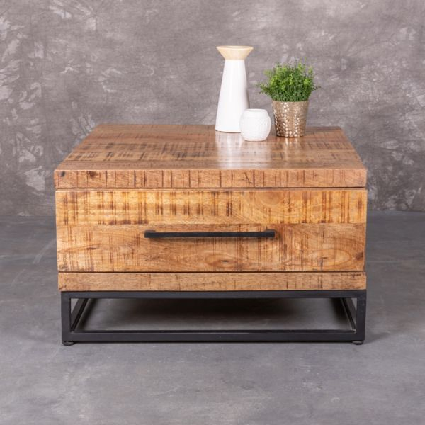Salontafel mangohout met een lade.