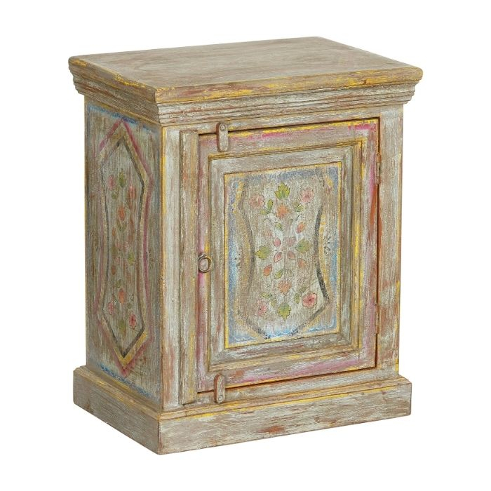 Handgeschilderd nachtkastje uit India. 