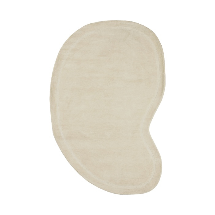 Organisch vloerkleed 200x300 Mauro beige, van bovenaf gezien