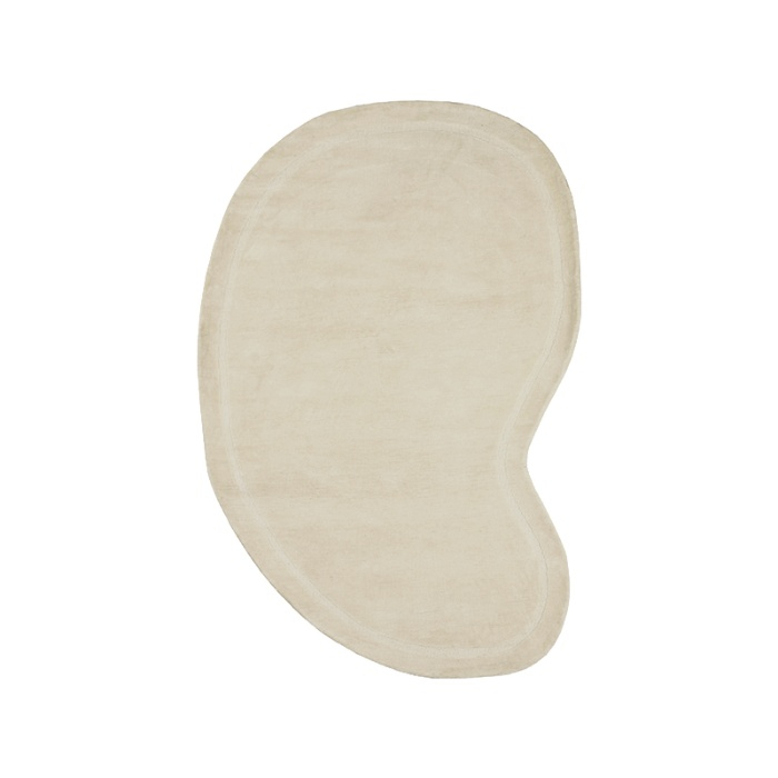 Organisch vloerkleed 160x230 Mauro beige, van bovenaf gezien