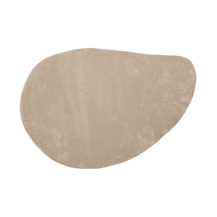Organisch vloerkleed 160x230 Valentijn beige, van bovenaf gezien