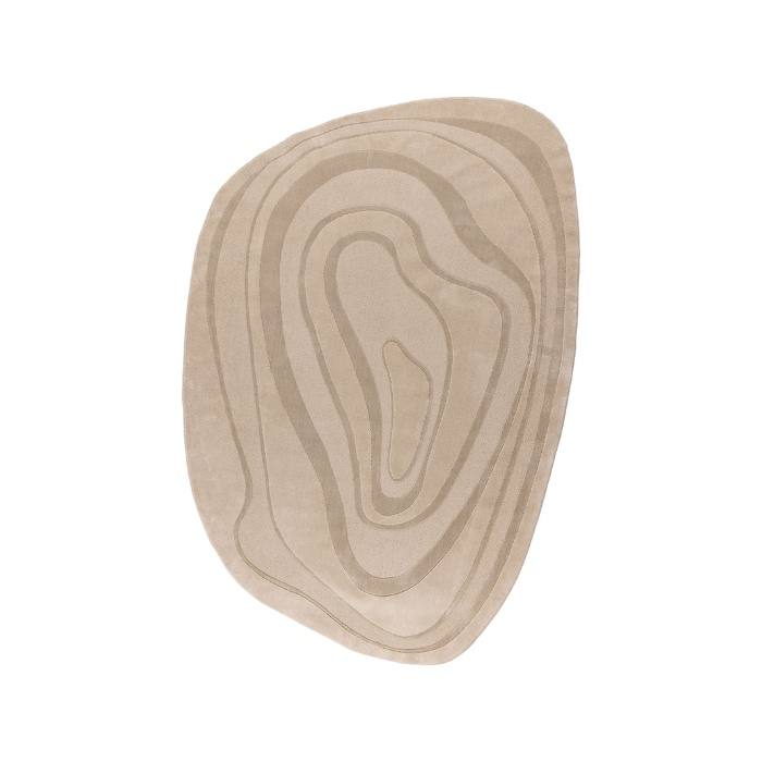 Organisch vloerkleed 200x290 Vincent beige, van bovenaf gezien