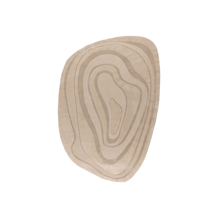 Organisch vloerkleed 160x230 Vincent beige, van bovenaf gezien
