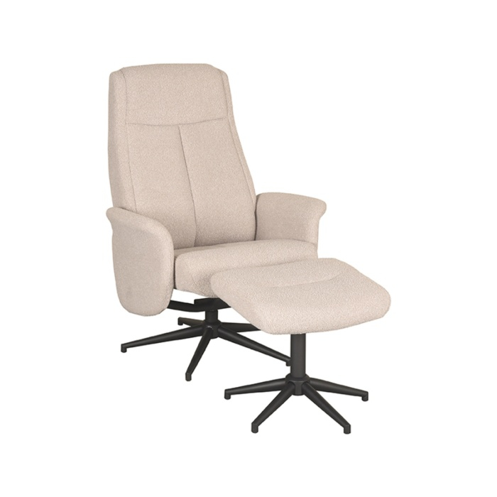 Relaxfauteuil Bibi in naturel bouclé, schuin van voren