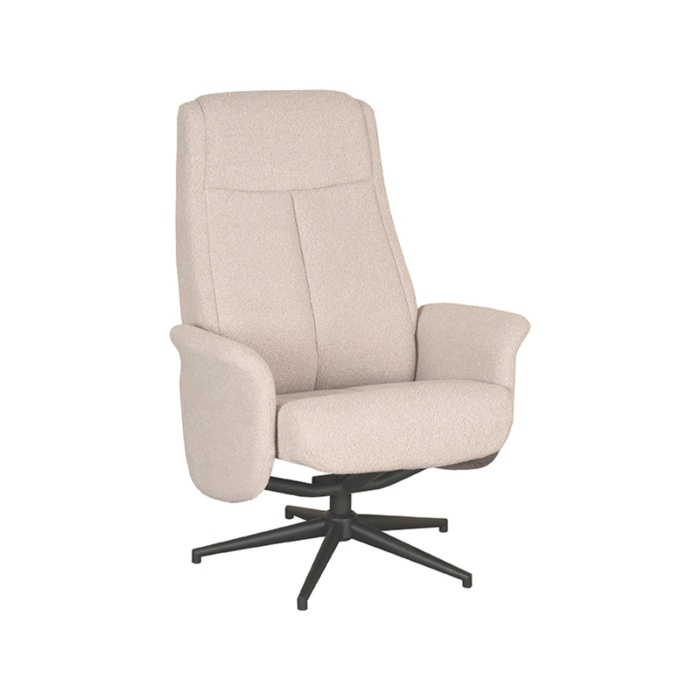 Relaxfauteuil Bibi in naturel bouclé zonder hocker, schuin van voren
