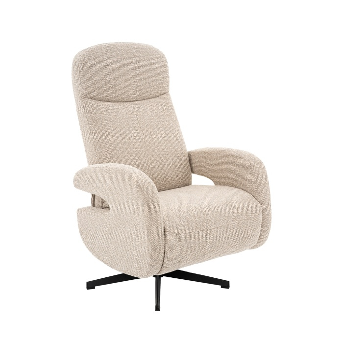 Relaxfauteuil Evi in crème bouclé, schuin van voren