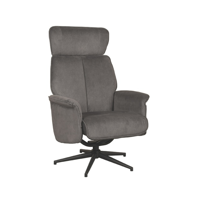 Relaxfauteuil Veerle in antraciet, schuin van voren