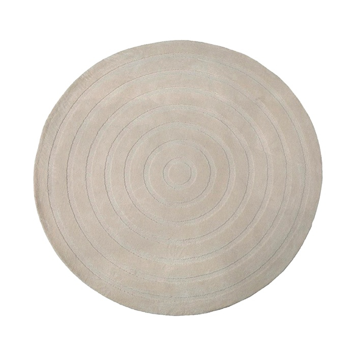 Rond vloerkleed Annemijn 200 cm taupe, van bovenaf gezien