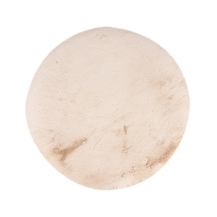 Rond vloerkleed Isa 200 cm beige, van bovenaf gezien