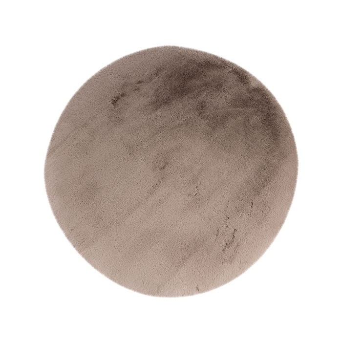 Rond vloerkleed Isa 200 cm taupe, van bovenaf gezien