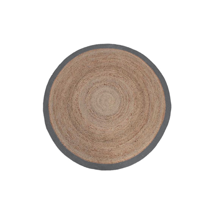 Rond vloerkleed Jochem 90 cm naturel, van bovenaf gezien
