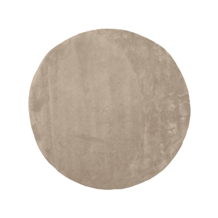 Rond vloerkleed Valentijn 200 cm beige, van bovenaf gezien