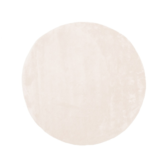Rond vloerkleed Valentijn 200 cm crème, van bovenaf gezien