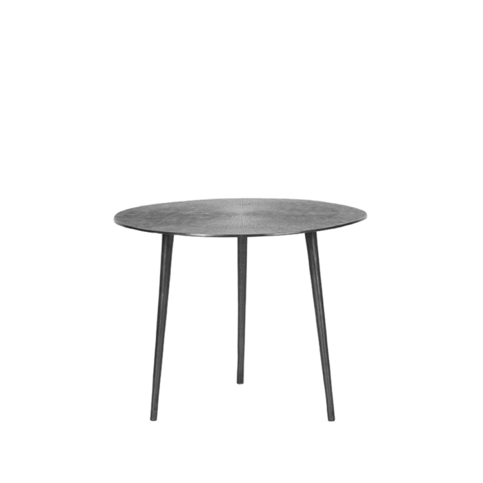 Ronde salontafel Nick gegoten metaal 50 cm grijs, recht van voren