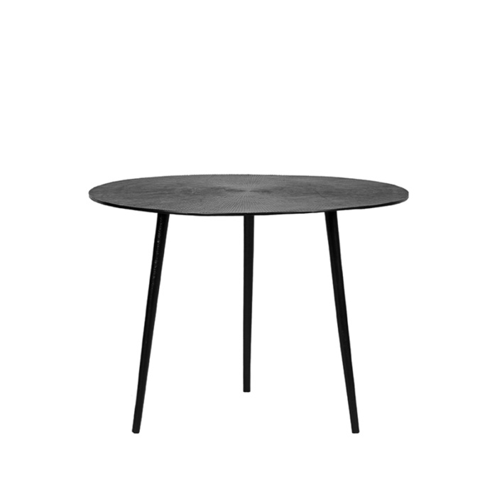 Ronde salontafel Nick gegoten metaal 60 cm zwart, recht van voren