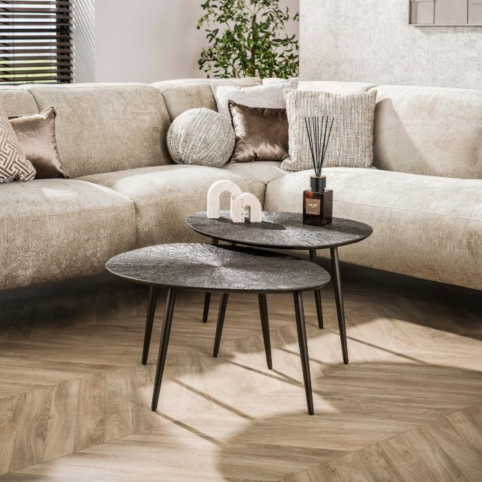 Salontafel brons in bladvorm Silas set van 2 - sfeerfoto 1