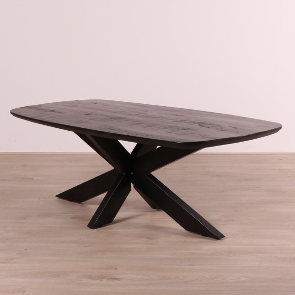 Salontafel Deens ovaal zwart 130 cm.