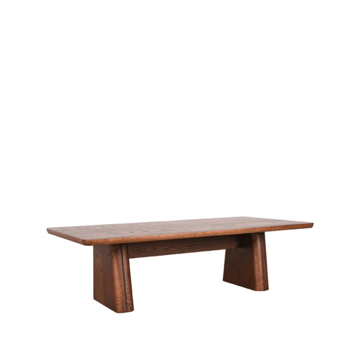 Salontafel Jasper in eikenlook walnoot, schuin van voren