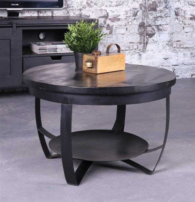 Mangohouten salontafel zwart