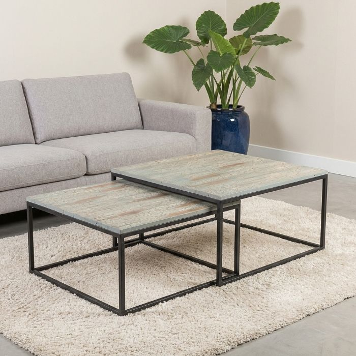 Salontafel set van twee vierkant.