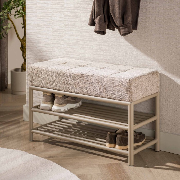 Schoenenbank hal Kato 85 cm beige - sfeerfoto 1