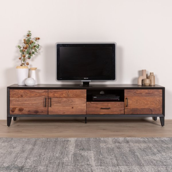 Donkerhouten tv meubel.