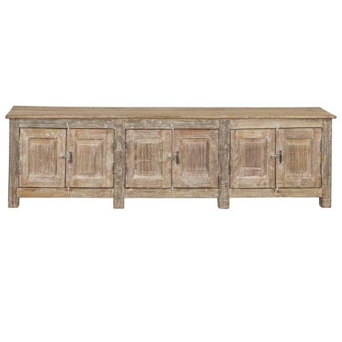 groot tv meubel van gerecycled teakhout