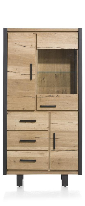 vitrinekast eikenhout industrieel